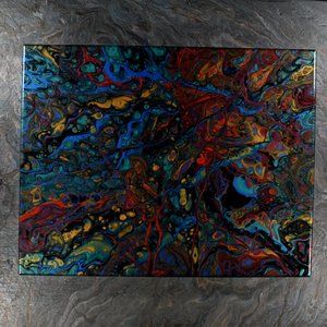 Acrylic Pour Painting 11x14 Clear coated